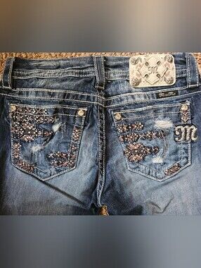Miss Me Women's Blue Embellished Bootcut Jeans